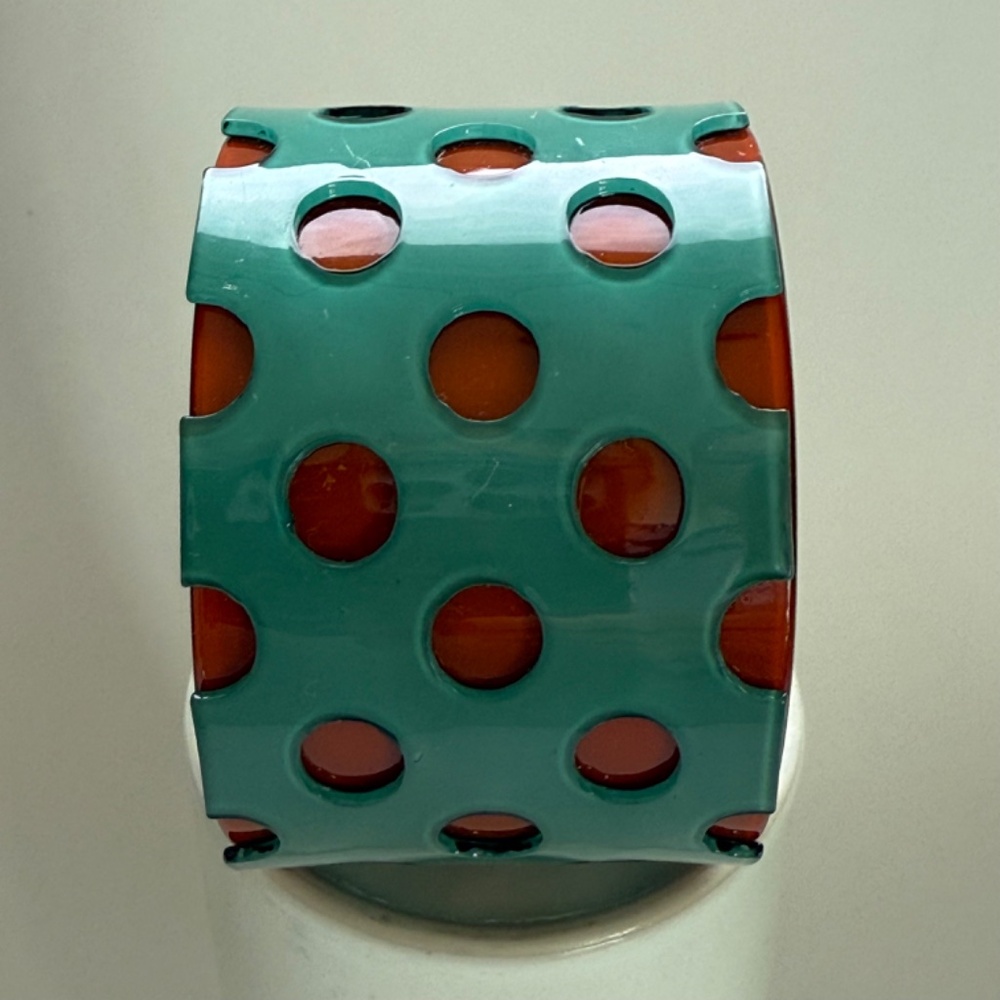 Signed Designer Double Layer Lucite Cuff Bracelet - image 5